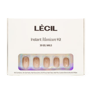Chai tea jelly short square instant manicure kit. , false nails , LeCil , brown, jelly, nails, natural, short square, solid colour , LeCil , lecil.com.au