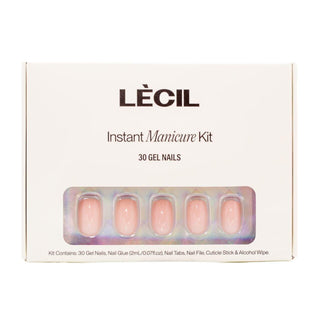 Cherry blossom jelly instant manicure kit. , false nails , LeCil , jelly, nails, natural, pink, short square, solid colour , LeCil , lecil.com.au