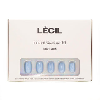 Mini glazed blueberry doughnut manicure kit. , false nails , LeCil , blue, glazed, nails, short , LeCil , lecil.com.au
