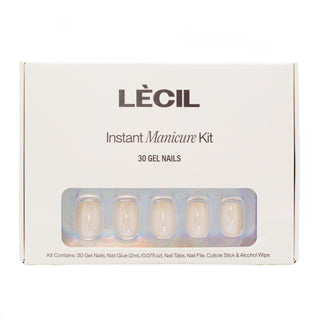 Mini glazed doughnut manicure kit. , false nails , LeCil , glazed, nails, natural, short, white , LeCil , lecil.com.au