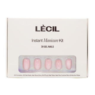 Mini glazed pink manicure kit. , false nails , LeCil , glazed, nails, natural, pink, short , LeCil , lecil.com.au