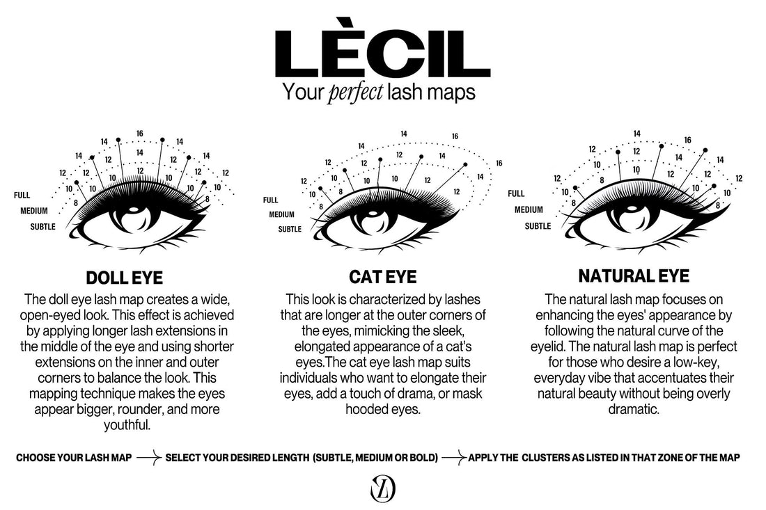 lecil diy eyelash extensions lash map eyelash mapping guide lecil.com.au