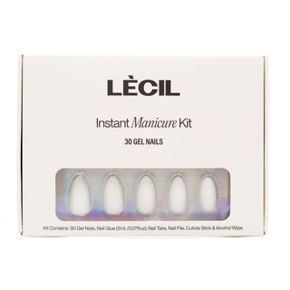 Almond milk instant manicure kit. , false nails , LeCil , jelly, nails, natural, short almond, white , LeCil , lecil.com.au