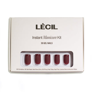 Burgundy suede instant manicure kit - LeCil