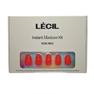 Cherry red oval instant manicure kit - LeCil