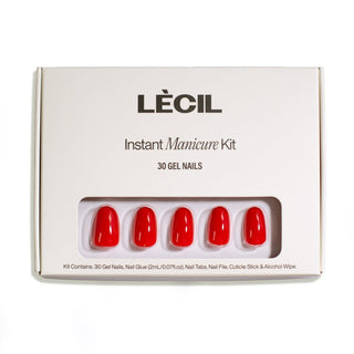 Cherry red round instant manicure kit - LeCil