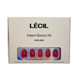 Deep burgundy oval instant manicure kit - LeCil