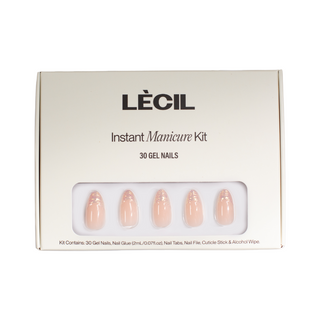 Gilded unicorn french instant manicure kit , false nails , LeCil , french manicure, nails, natural, patterned, short almond , LeCil , lecil.com.au