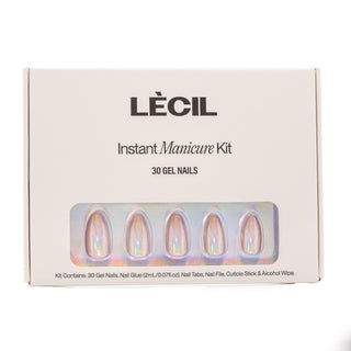 Holographic long almond instant manicure kit. , false nails , LeCil , cat-eye, glittery, long almond, metallic, nails , LeCil , lecil.com.au