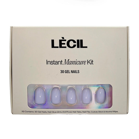 Lovely lavender squoval instant manicure kit , false nails , LeCil , nails, oval, purple, solid colour, squoval , LeCil , lecil.com.au