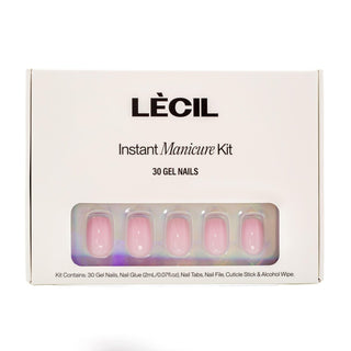 Perfect jelly pink short square instant manicure kit. - LeCil