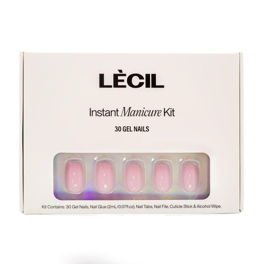 Perfect jelly pink short square instant manicure kit. - LeCil