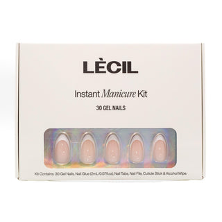 Perfect natural almond French manicure instant manicure kit. - LeCil