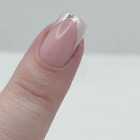 guilded chrome french manicure press on nails lecil.com.au