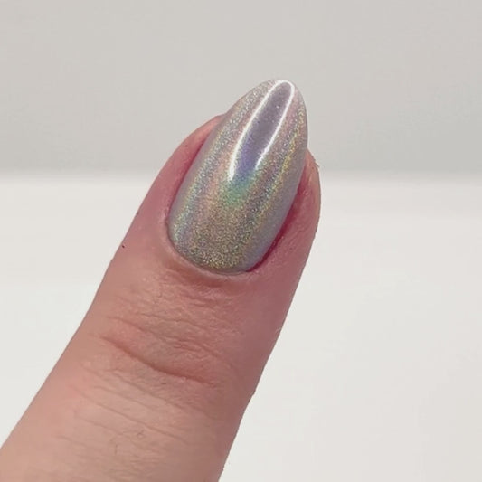 Holographic long almond instant manicure kit.