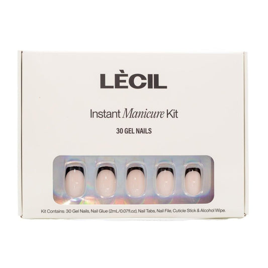 Short black french instant manicure kit - LeCil