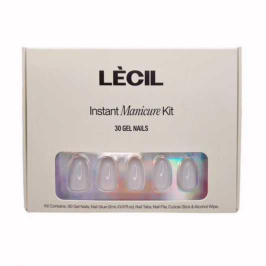 Smoke instant manicure kit , false nails , LeCil , grey, nails, natural, oval, solid colour, squoval , LeCil , lecil.com.au