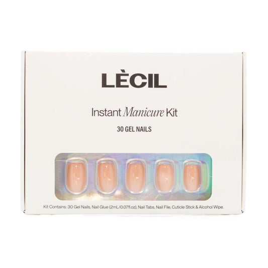 Warm nude jelly short square instant manicure kit. - LeCil